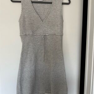 Gray Sleeveless Knit Dress